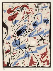 André Masson, Aus: Magie Quotidienne, 1968, Woodcut printed in colours