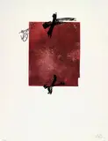 Antoni Tàpies, Aus: Un fragment de statue dans l'herbe d'un enclos encore désert, 1984, Colour etching