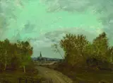 Hans Harländer, Weg in Ost-Steinbek, Oil on cardboard