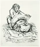 A. Paul Weber, 4 Bll. Figürliche Motive, 1975, Lithograph