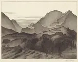 Alexander Kanoldt, Wetterstein, 1935, Lithograph
