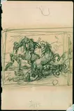 Adolf von Hildebrand, Zugeschrieben - Zwei Reiterstudien auf einem Blatt (recto und verso), 1890, Pencil drawing