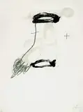 Antoni Tàpies, Aus: Un fragment de statue dans l'herbe d'un enclos encore désert, 1984, Colour etching