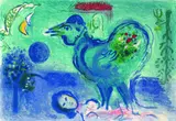 Marc Chagall, 3 Bll.: Kunstreiterin. Paysage au coq. Die Bucht, Lithograph printed in colours