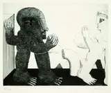 Horst Antes, 2 Bll.: 2 Kopffüßler. Amorphe Form, Etching