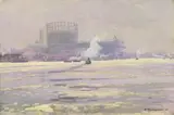 Karl Rundspaden, Hamburger Hafen, 1914, Oil on canvas