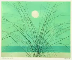 Otto Eglau, 2 Bll.: Dünengräser. Düne mit Gräsern, 1957, Colour etching