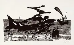 Moby Dick by Horst Janssen, 1958, Lithograph, sold Jun 2003