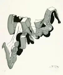 Wolf Vostell, Komposition, 1993, Aquatint