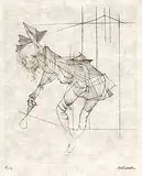 Hans Bellmer, 2 Bll.: Petite fille à la toupie. Epure reptiligne, 1965, Etching