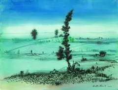 Landschaft by Caspar Walter Rauh, 1973, Watercolour, sold Jun 2003