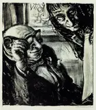 A. Paul Weber, 2 Bll.: Porno, 1970, Lithograph