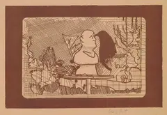 Dichterbüste by Dieter Roth, 1969, Etching, sold Jun 2003