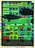 Song of the whales by Friedensreich Hundertwasser, 1979, Woodcut printed in colours, sold Mar 2003