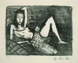 Otto Mueller, Mädchen auf dem Kanapee, 1921, Lithograph