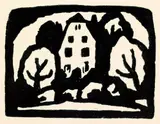 Gabriele Münter, Gabriele Münters Haus in Murnau, 1931, Linocut