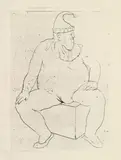 Pablo Picasso, Le Saltimbanque au Repos, 1905, Drypoint
