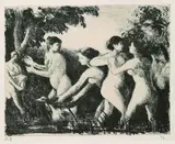 Camille Pissarro, Baigneuses luttant, 1896, Lithograph