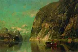Adelsteen Normann, Fjordlandschaft mit Ruderboot