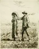 Jean-François Millet, Le départ pour le travail, 1863, Etching