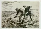 Jean-François Millet, Les bêcheurs, 1855, Etching
