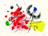 Die Eidechse mit den Goldfedern by Joan Miró, 1967, Lithograph printed in colours, sold Mar 2003