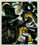 Franz Marc, Schöpfungsgeschichte II, 1914, Colour woodcut on cream-coloured Japan laid paper