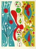 Ernst Wilhelm Nay, Spiele des Menschen, 1965, Aquatint printed in colours