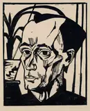 Bildnis E. H by Erich Heckel, 1917, Woodcut, sold Mar 2003