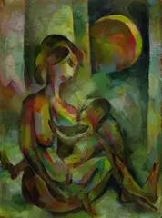 Mutterschaft by Curt Ehrhardt, 1921, Oil on cardboard, sold Mar 2003