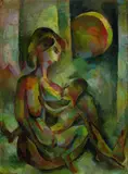 Curt Ehrhardt, Mutterschaft, 1921, Oil on cardboard