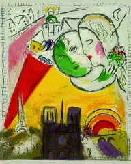 2 Bll.: L'Opéra. Dimanche by Marc Chagall, 1954, Lithograph printed in colours, sold Mar 2003