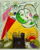 Marc Chagall, 2 Bll.: L'Opéra. Dimanche, 1954, Lithograph printed in colours