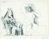 Pablo Picasso, Salomé dansant pour Hérode, 1971, Drypoint