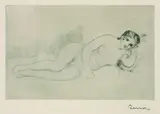 Femme nue couchée (tourné à droite), 1re planche by Pierre-Auguste Renoir, 1906, Etching, sold Mar 2003