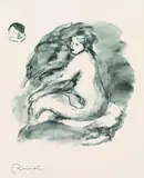 Etude de femme nue assise, variante by Pierre-Auguste Renoir, 1904, Lithograph, sold Mar 2003
