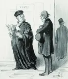 Honoré Daumier, 2 Bll.: Ne manquez pas de me répliquer. Mon cher Monsieur, il m'est absolument impossible de plaider votre affaire