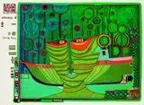 Kolumbus Regentag in Indien by Friedensreich Hundertwasser, 1971, Silkscreen printed in colours, sold Mar 2003