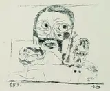 4 Bll.: Drei Köpfe. Akrobaten. Zahlenbaumlandschaft. Der schreckliche Traum by Paul Klee, 1919, Lithograph, sold Mar 2003