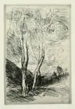 Jean-Baptiste Camille Corot, Le Dome Florentin, 1869, Etching