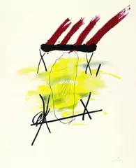 La main jaune by Antoni Tàpies, 1973, Lithograph printed in colours, sold Mar 2003