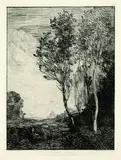 Jean-Baptiste Camille Corot, Souvenir d'Italie, 1866, Etching