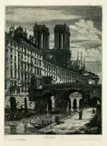 Charles Méryon, Le petit pont, 1850, Etching