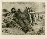 Eugène Ferdinand Victor Delacroix, Arabes d'Oran, 1833, Etching