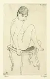 Reinhold Nägele, 2 Bll.: Akt, sitzend. Davids Pfeifenbrett, 1919, Etching