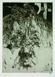 Horst Janssen, 3  Bll.: Landschaft Nr. 3 mit Fischkopf. In sich selbst verliebt. Kastanienland, 1980, Etching