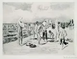 Max Liebermann, Badende Knaben, 1904, Etching