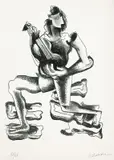 Ossip Zadkine, 4 Bll.: Le Sanglier d'Erymanthe (b). L'Inspire. Le Joueur de Luth. La Révolution du Plancher (monument)