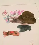 Bruno Bruni, 4 Bll.: Nudino. Discussione assurda a proposito di un onda. Hokuspokus. Stilleben mit Hut und Orchideen, 1969, Lithograph printed in colours