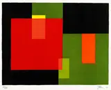 Johannes Itten, Komposition mit Quadraten und Rechtecken, 1966, Lithograph printed in colours